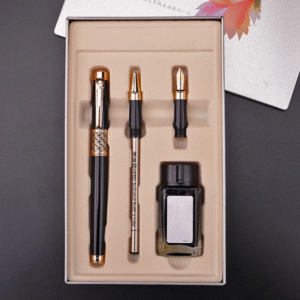 014e4b28-3860-4a45-a268-c1584a1ebc46_副本 Glossy Black Three-Nip Fountain Pen Ink Gift Set
