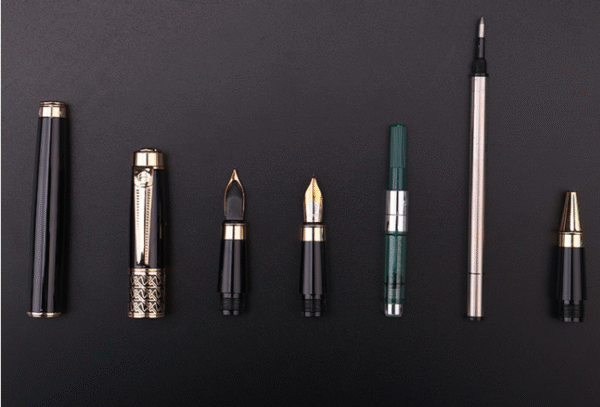 Glossy Black Three-Nip Fountain Pen Ink Gift Set