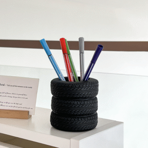 Creative tire-shaped desktop multi-functional pen holder
