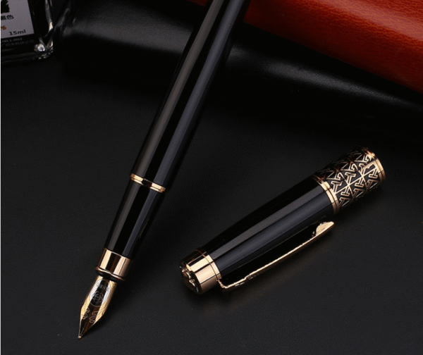 Glossy Black Three-Nip Fountain Pen Ink Gift Set